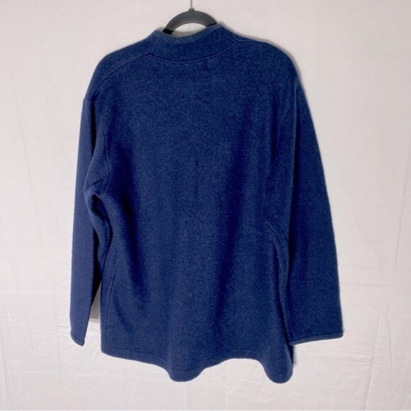 Vintage Tabi Pure New Wool Navy Blue Button Up Cardigan With Birds XL - Picture 15 of 16